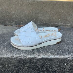 Sam Edelman White Platform Slide Sandals